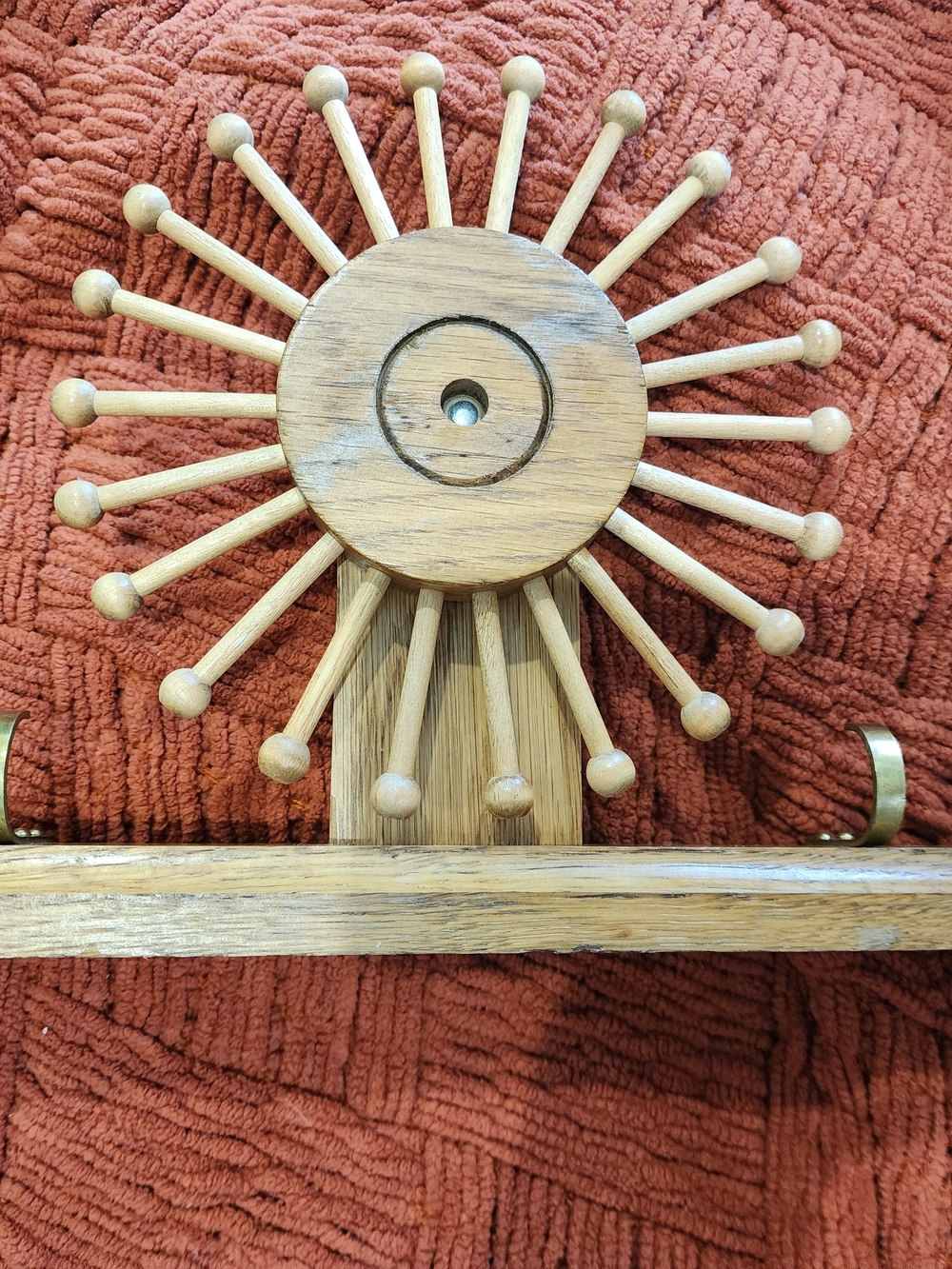 Vintage Wooden Rotating Tie & Belt Rack Carousel | Wall Mounted Organizer